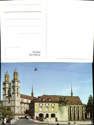 440276,Zürich Rathausbrücke u. Großmünster Kirche