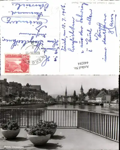440284,Zürich Teilansicht Limmatquai Fluss Brücke