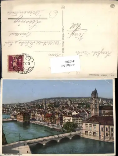 440289,Zürich Teilansicht Rathausquai Brücke