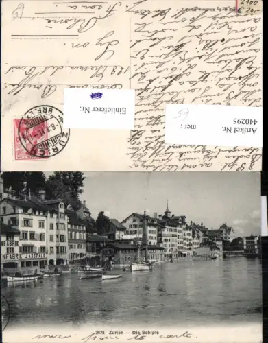 440295,Zürich Teilansicht Schipfe Boote