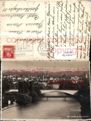 460190,Zürich Teilansicht Kornhausbrücke Brücke Bergkulisse