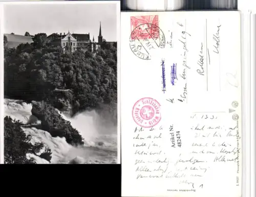 482474,Laufen-Uhwiesen Rheinfall Wasserfall m. Schloss Laufen Kt Zürich