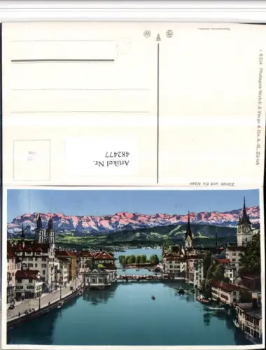 482477,Zürich Teilansicht m. Alpen Bergkulisse