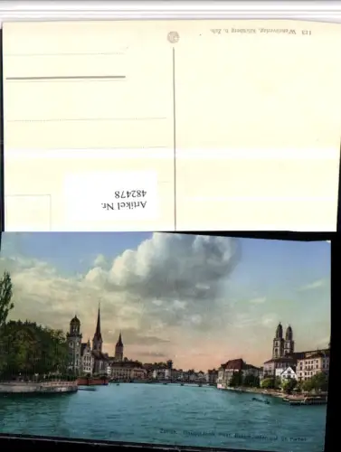 482478,Zürich Bauschänzli Post Fraumünster u. St. Peter Teilansicht