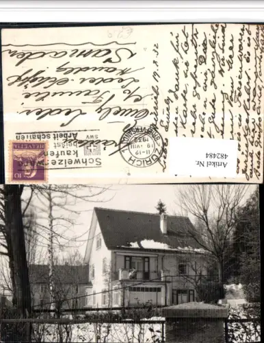 482484,Foto AK Zürich Haus Winterbild Briefversand