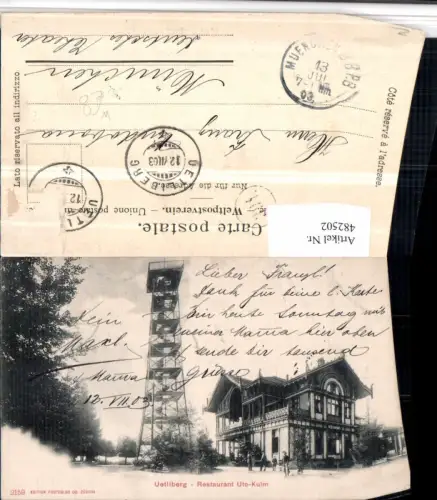 482502,Zürich Uetliberg Restaurant Uto-Kulm Aussichtsturm