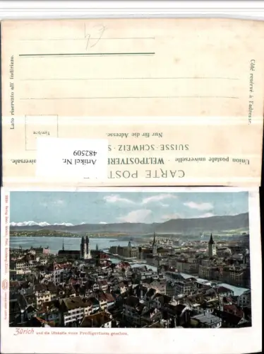 482509,Zürich Teilansicht m. Utokette vom Predigerturm