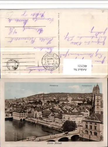 482521,Zürich Altstadt Totale Brücke m. Zürichsberg