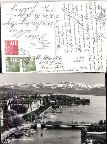 503113,Zürich Teilansicht Brücke m. Alpen Bergkulisse