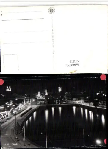 503119,Zürich b. Nacht Teilansicht Fluss Brücke