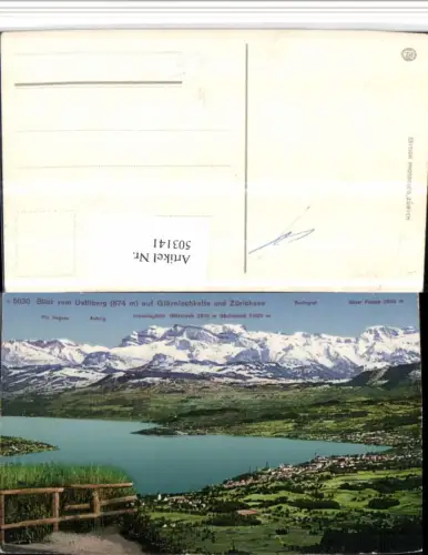 503141,Zürich Blick vom Uetliberg auf Zürichsee u. Glärnischgruppe