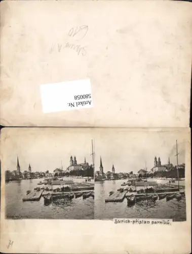 580058,Stereo AK Zürich Stereokarte pub F. Kratky Kolin