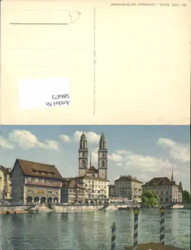 586473,Zürich Limmatquai Großmünster Münster