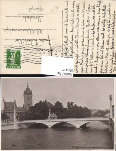 586477,seltene Foto-AK Zürich Walchebrücke Brücke