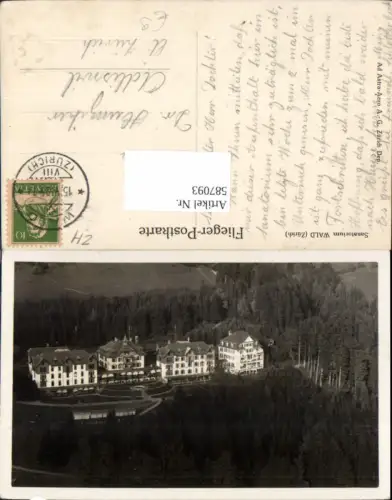 587093,Fliegeraufnahme Sanatorium Wald Zürich Switzerland