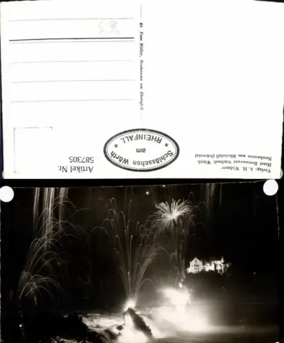 587305,Rheinfallbeleuchtung Rheinfall Schloss Laufen b. Nacht Laufen-Uhwiesen Switzerland