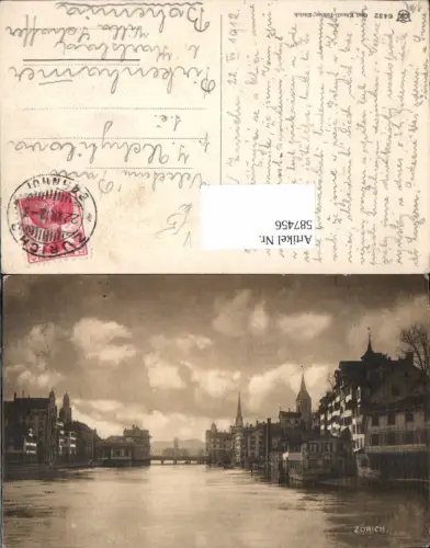 587456,Zürich Ansicht Switzerland pub Carl Künzli-Tobler 6432