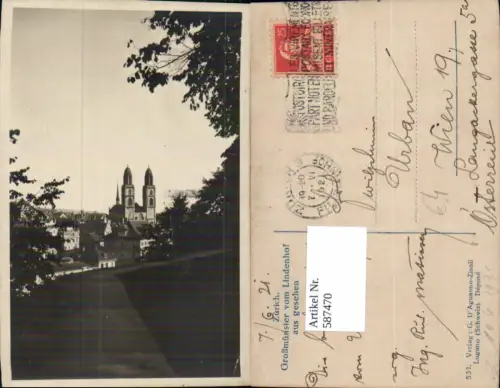 587470,Zürich Großmünster v. Lindenhof aus gesehen Switzerland