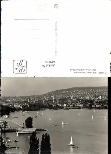 619170,Foto Ak Zürich Zürichsee Seerestaurant Hafen Enge u. Stadt Zürich