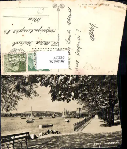 619177,Foto Ak Zürich Seefeldquai Segelboote Boote