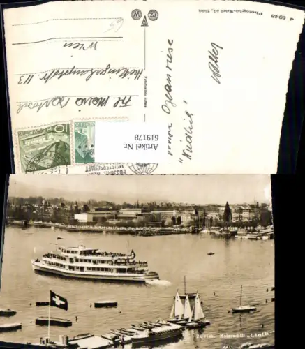 619178,Foto Ak Zürich Motorschiff Linth Schiff Boote
