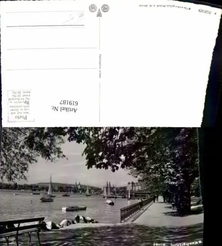 619187,Foto Ak Zürich Seefeldquai Ansicht Boote Segelboote