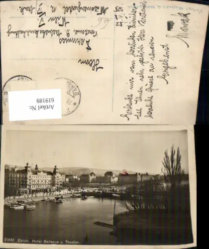 619189,Foto Ak Zürich Hotel Bellevue u. Theater