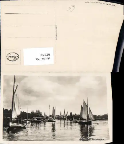 619200,Foto Ak Zürich a. Zürichsee Segelboote Boote