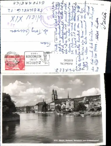 619590,Zürich Rathaus Helmhaus u. Grossmünster