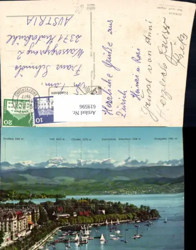619596,Zürich See u. Alpen Gipfelkarte