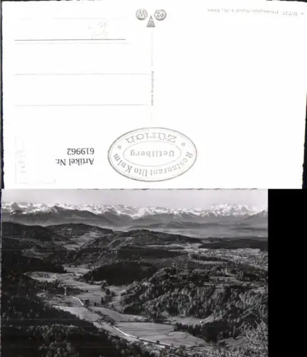 619962,Foto Ak Blick v. Uto-Kulm auf Reppischtal u. Berner Alpen Zürich