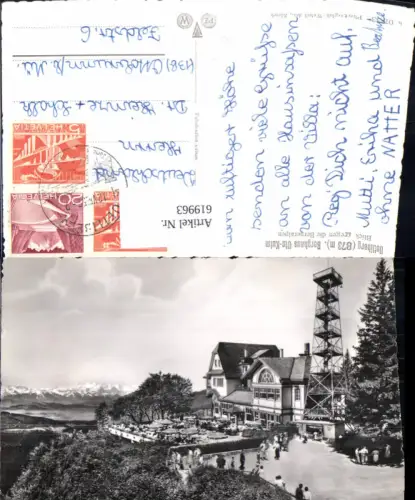 619963,Foto Ak Uetliberg Berghaus Uto-Kulm Blick Berneralpen Zürich Aussichtsturm