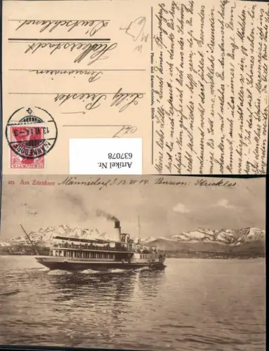 tolle AK Zürich Zürichsee Männedorf Dampfer Stadt Zürich Binnenschiff Schiff