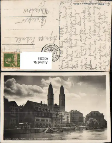 655288,Zürich Rathausquai Grossmünster