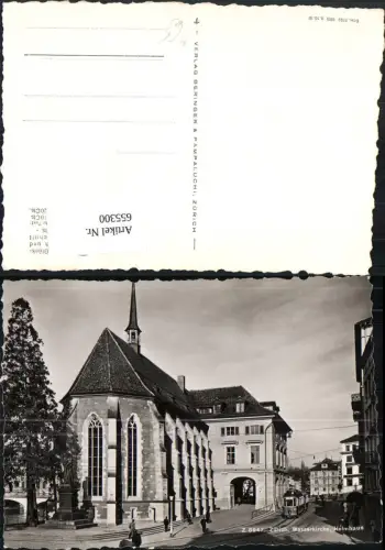 655300,Foto Ak Zürich Wasserkirche Helmhaus Straßenbahn