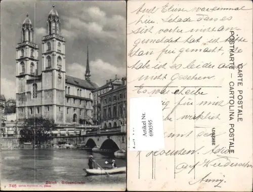 690595 Zürich Grossmünster m. Boot pub Photoglob 746
