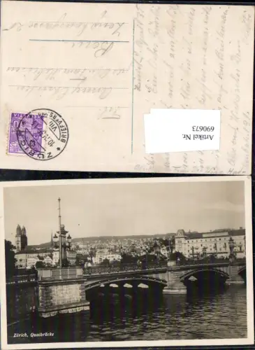 690673 Zürich Quaibrücke Brücke Quai 1935