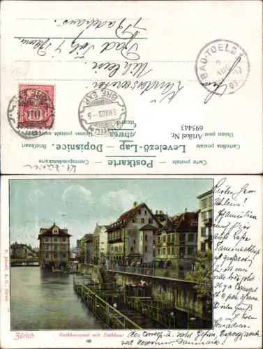 695443 Zürich Rathaus Rathausquai Partie gel Bad Tölz Stp.