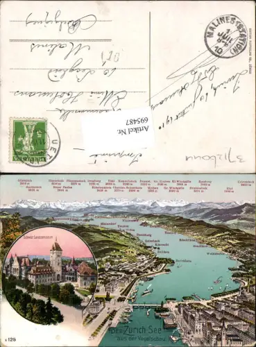 695487 Zürich Zürichsee Vogelschau Landesmuseum Thalwil Männedorf pub Photoglob 125