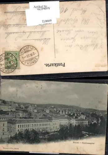 699872 Zürich Kantonsspital Stp. Zürich Fluntern