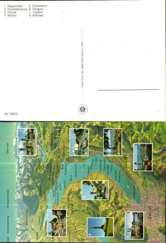 716959 Zürich Zürichersee Landkarten AK Rapperswil Meilen Adliswil Thalwil Horgen Einsiedeln