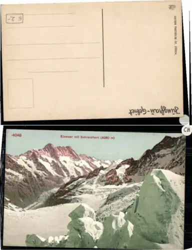 60875,Eismeer mit Schreckhorn 1910 Jungfrau