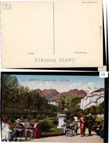 60878,Menton Le Jardin Public Leute im Park 1915