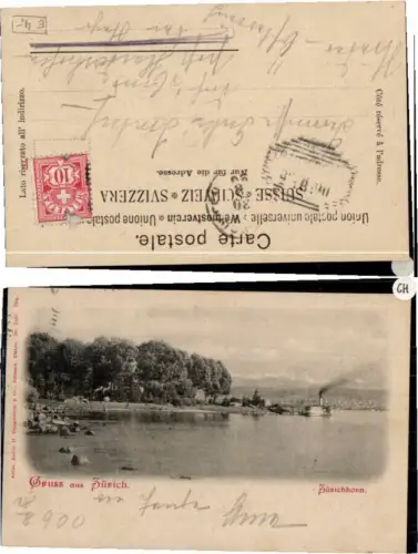 60916,Gruss aus Zürich Dampfer am Zürichersee 1910