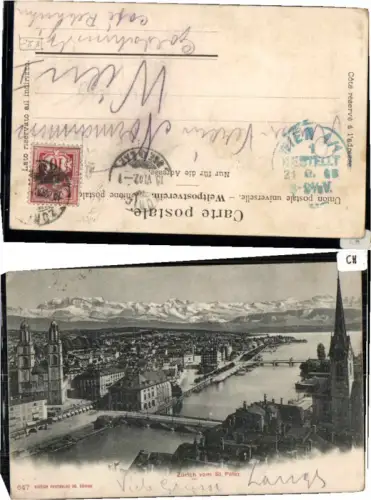 64167,Zürich vom St Peter 1905