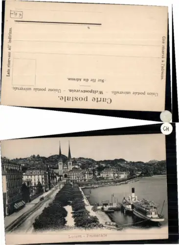 64553,Luzern Promenade m. Dampfer