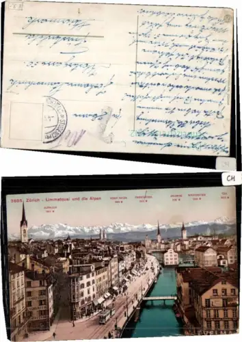 64554,Zürich Limmatquai m Alpen