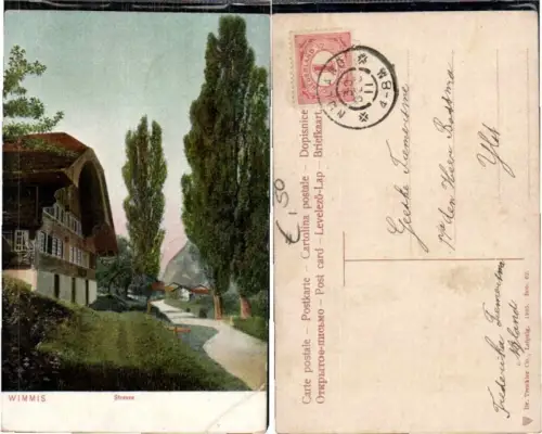 71973,Wimmis Strasse um 1911 pub Trenkler