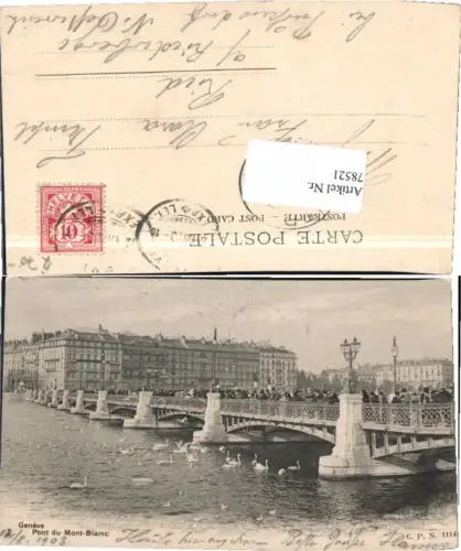 78521,Genf Geneve Pont du Mont Blanc Hotels Brücke 1902