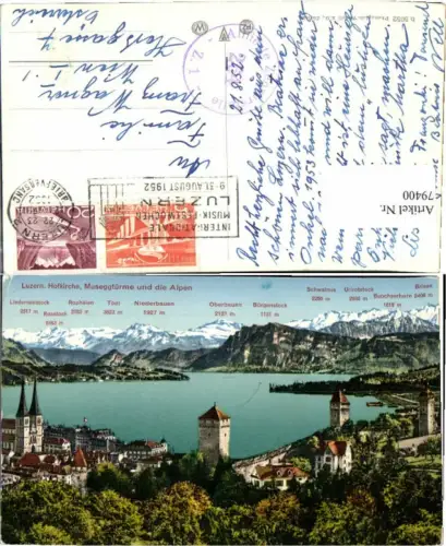 79400,Luzern Museggtürme Hofkirche Zensurstelle 264